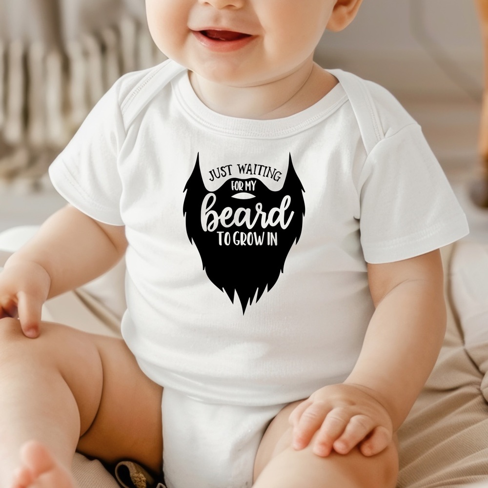 Just waiting for my beard to come out onesie shirts short or long sleeves
